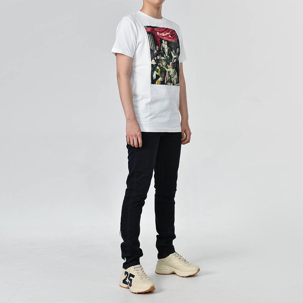 OFF WHITE Caravaggio Arrow Graphic Short Sleeve T-Shirt White