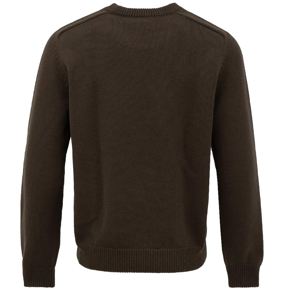 CELINE Brown Triomphe Wool Cashmere Crewneck Sweater