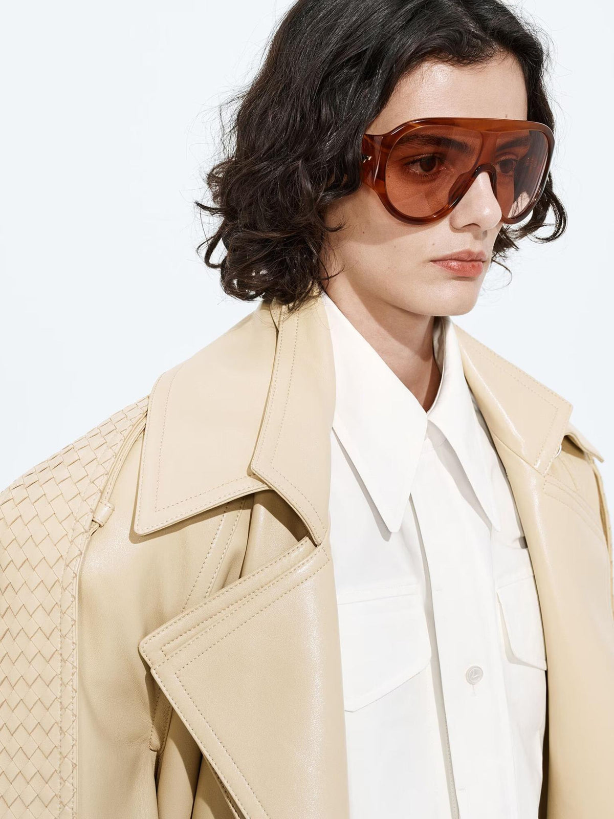 Bottega Veneta Black Acetate Rectangle Sunglasses