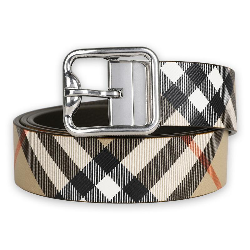 BURBERRY Men’s Vintage Check Reversible Belt Beige Brown 8092046 A2021