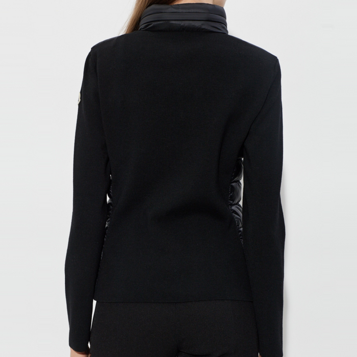 Moncler Women’s Wool Padded Zip-Up Cardigan Black