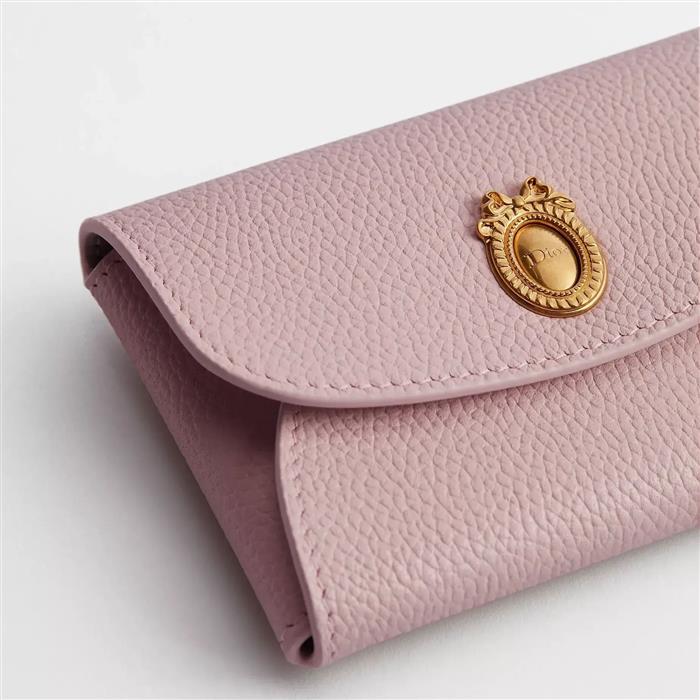 DIOR Medallion D-Rili Leather Card Holder Wallet Black