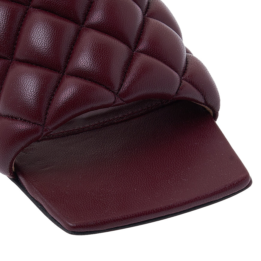Bottega Veneta Padded Flat Leather Sandals Brown Women’s Slides