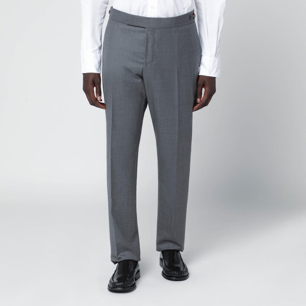 THOM BROWNE Gray Wool Tailored Suit Trousers