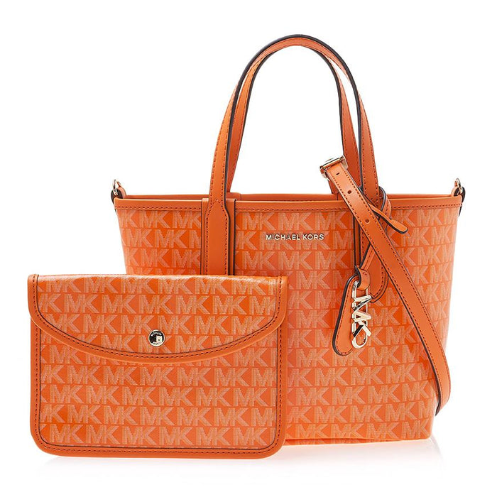 Michael Kors Womens Jacquard Logo Tote Bag