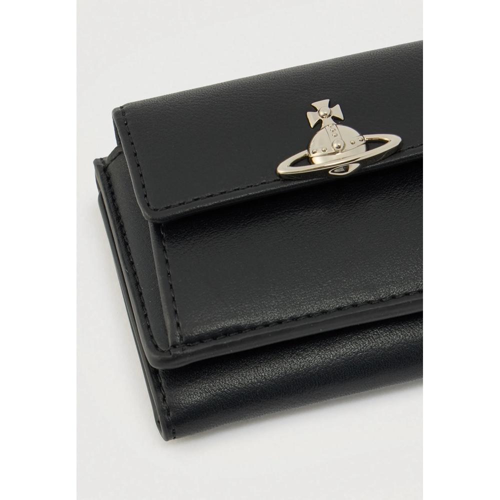 Vivienne Westwood Small Flap Leather Bifold Wallet Black