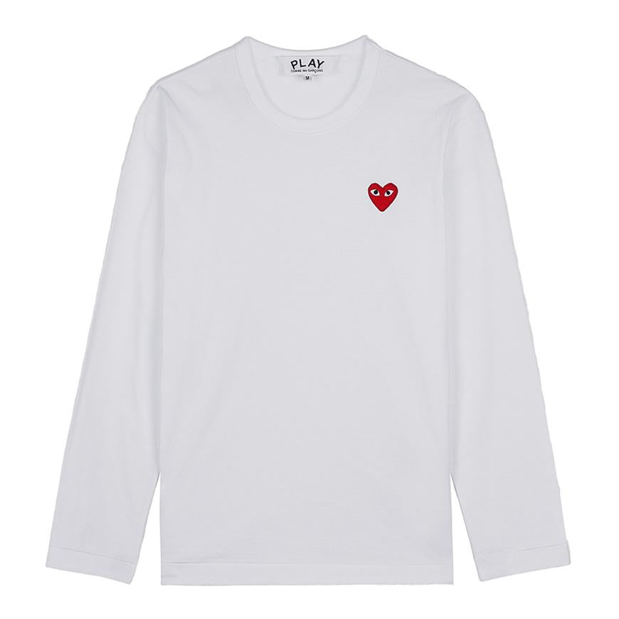 Comme des Garcons Unisex Red Heart Patch T-Shirt AX T118 051 WHITE