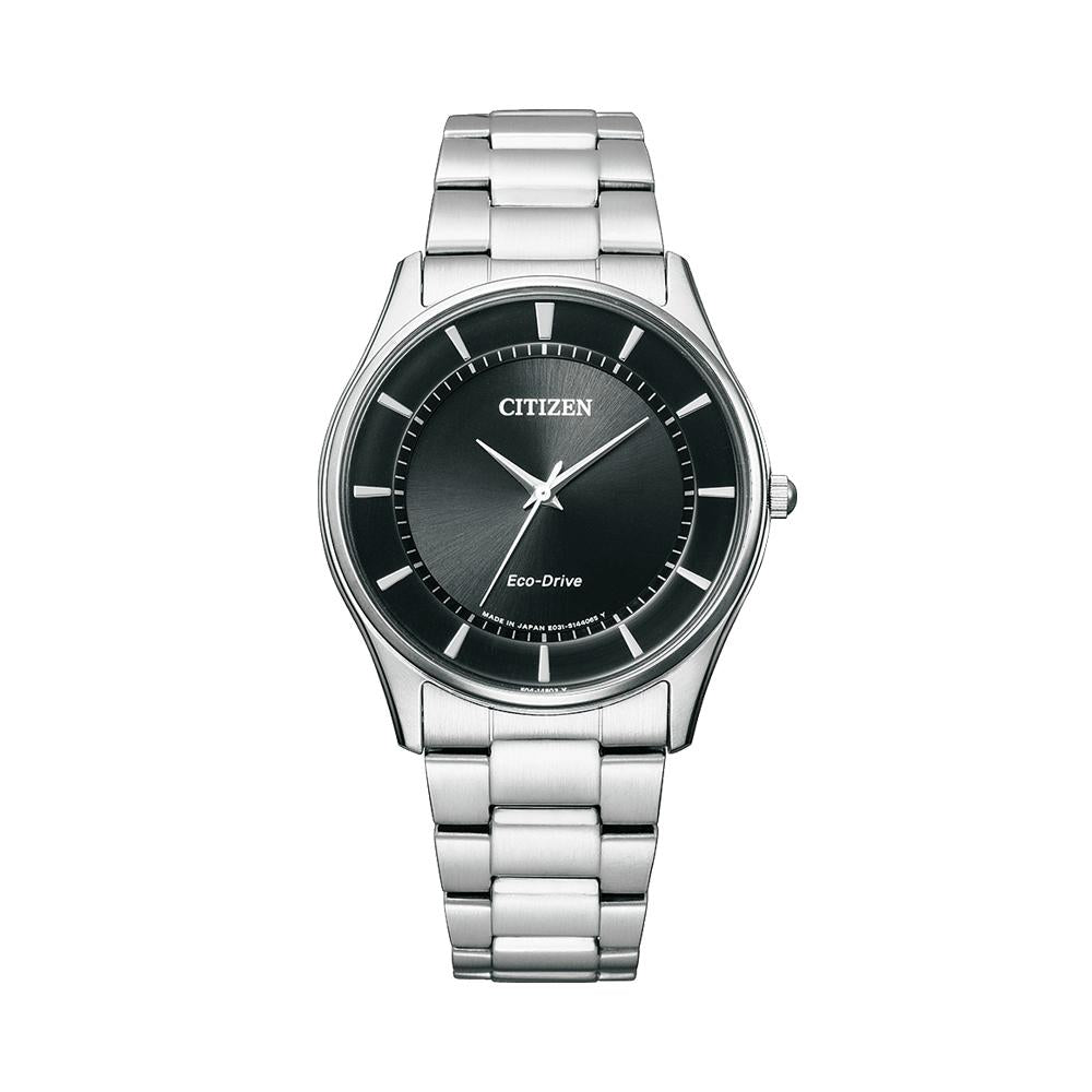 CITIZEN Men’s Eco-Drive Stainless Steel Watch Black Dial BJ6480 51E