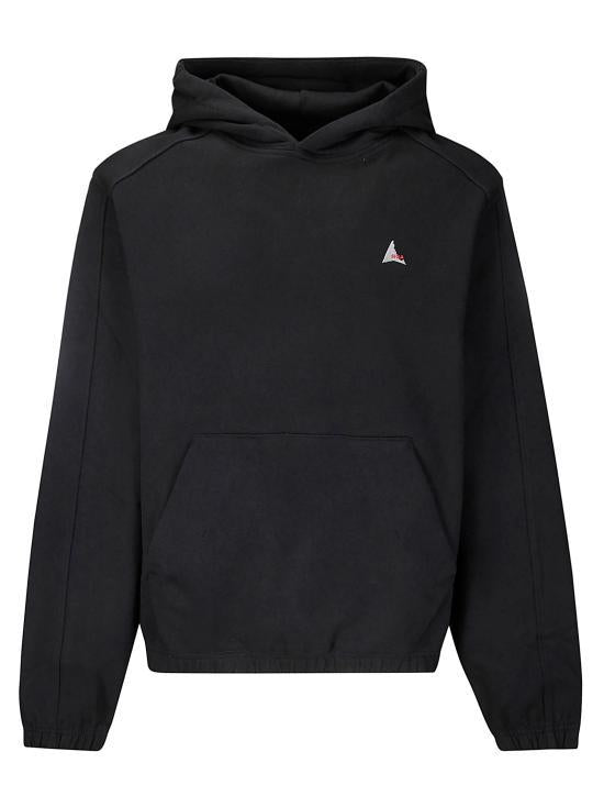 ROA Washed Black Hoodie Sweatshirt for Women RBMW0397 FA280 BLK0020