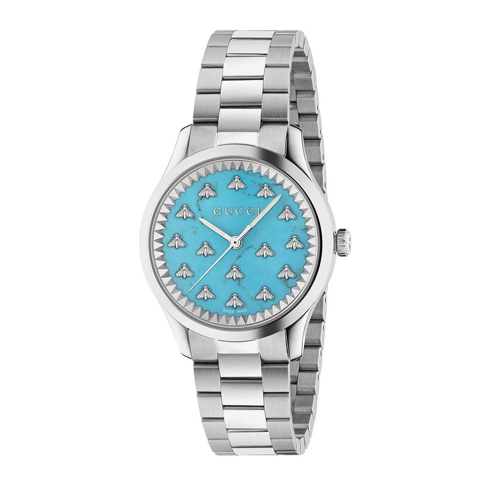 GUCCI Turquoise Silver-Tone Stainless Steel Women’s Watch