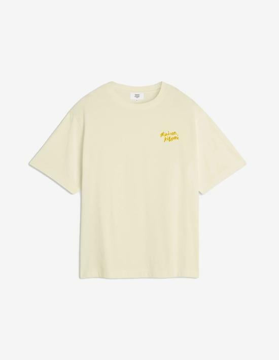 Maison Kitsune Handwriting Embroidered Oversized T-Shirt OM00123KJ0119 P714