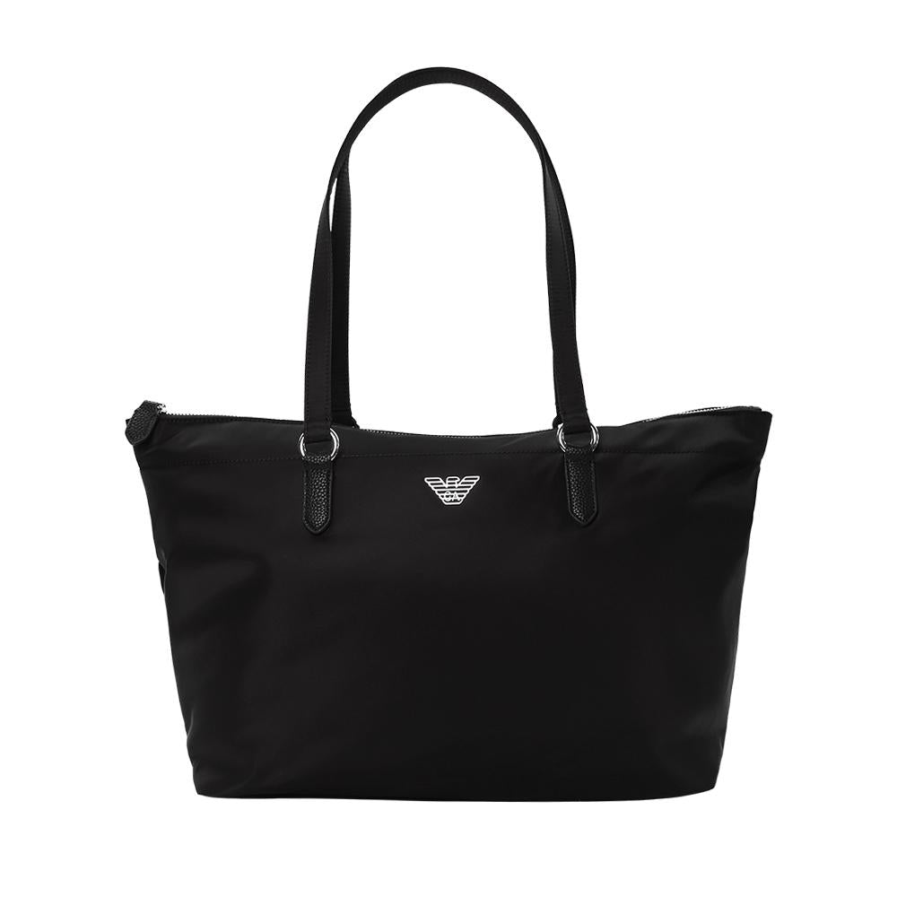 Emporio Armani Nylon Logo Shoulder Bag Black