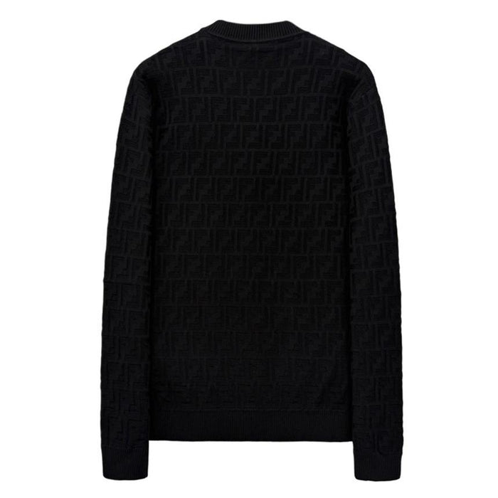 FENDI FF Logo Cotton Crewneck Knit Sweater for Men