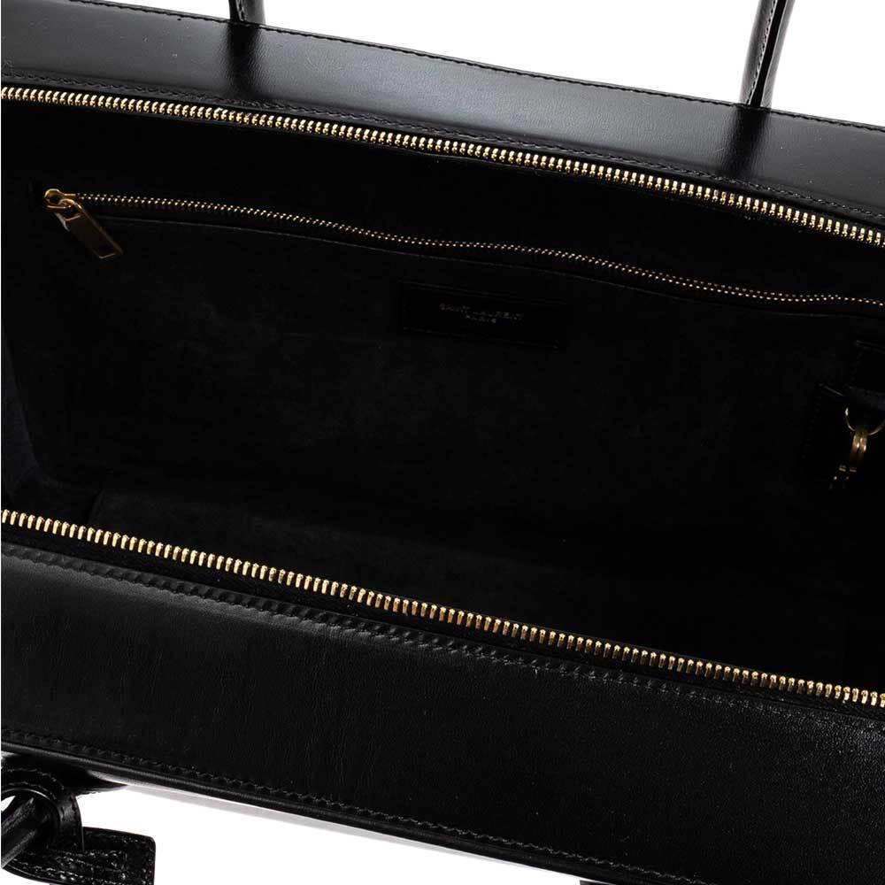 Saint Laurent Sac de Jour Buffalo Leather Tote Bag Black