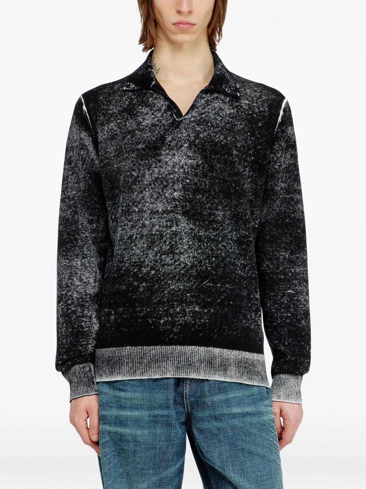 DIESEL Black Knit Cardigan for Men