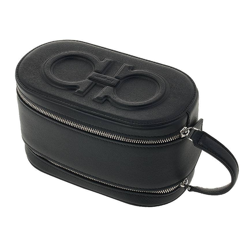 Ferragamo Women’s Double Gancini Pouch 24 1216 NERO 0757932