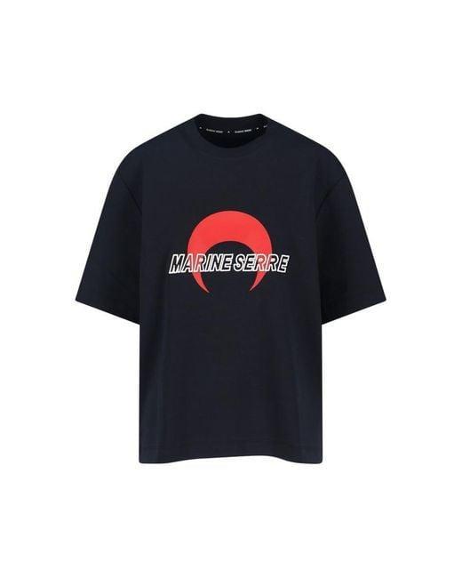 Marine Serre Black Red Short Sleeve T-Shirt