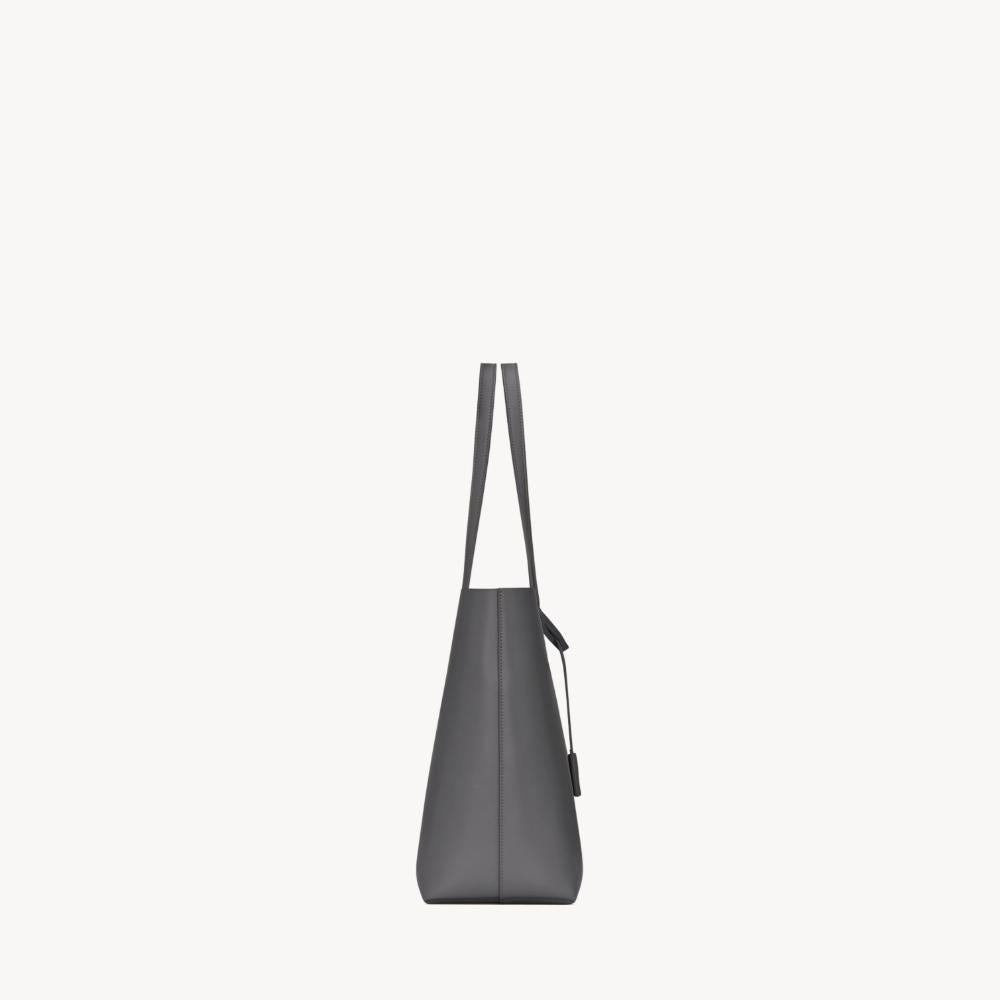 Saint Laurent East West Leather Shopping Tote Bag Storm Color