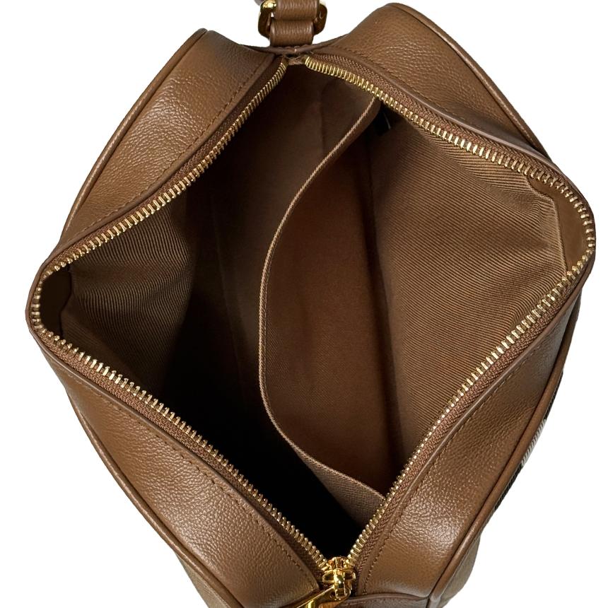 BURBERRY House Check Brown Camera Crossbody Bag