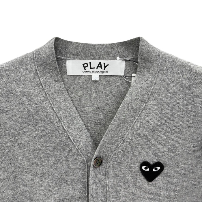Comme des Garcons Black Heart Patch V-Neck Cardigan Gray AX N024 051