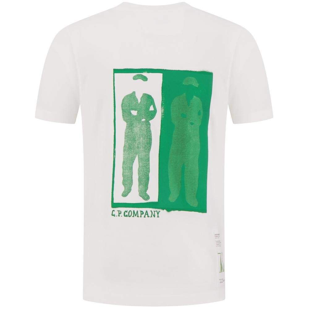 CP Company White Printed Logo T-Shirt for Men 18CMTS307A 005431G 103