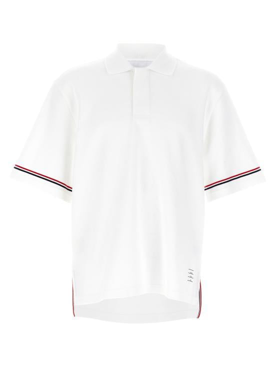 THOM BROWNE Cotton Rugby Polo Shirt White Men’s