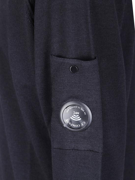 CP Company Black Round Neck Knit Sweater for Men