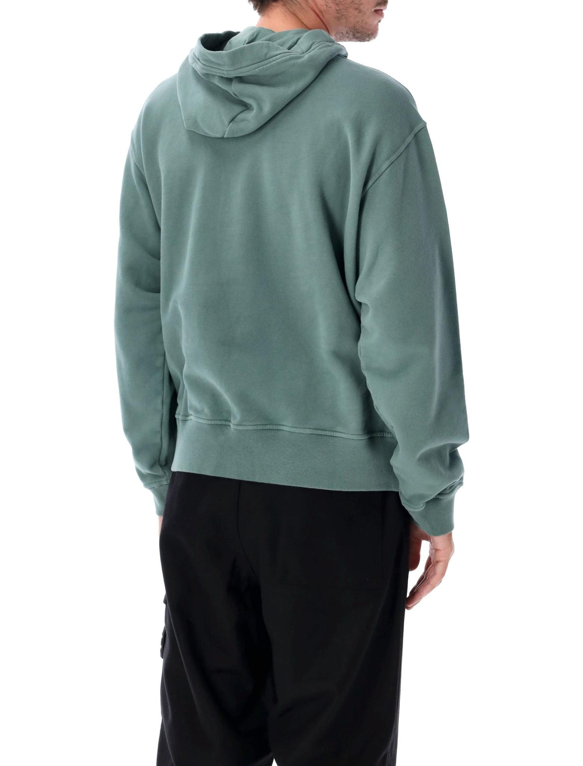 STONE ISLAND Cotton Fleece Hoodie Pullover Men’s Black Hooded Sweatshirt
