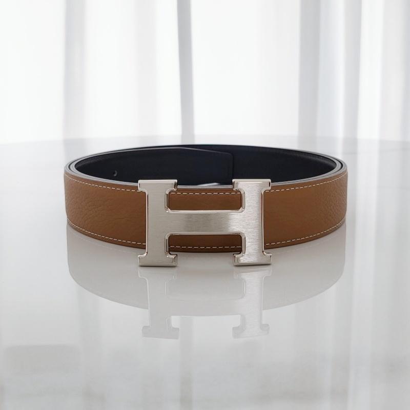 HERMES H Buckle Reversible 32mm Black Gold Matte Silver Men’s Leathe H064544CB86