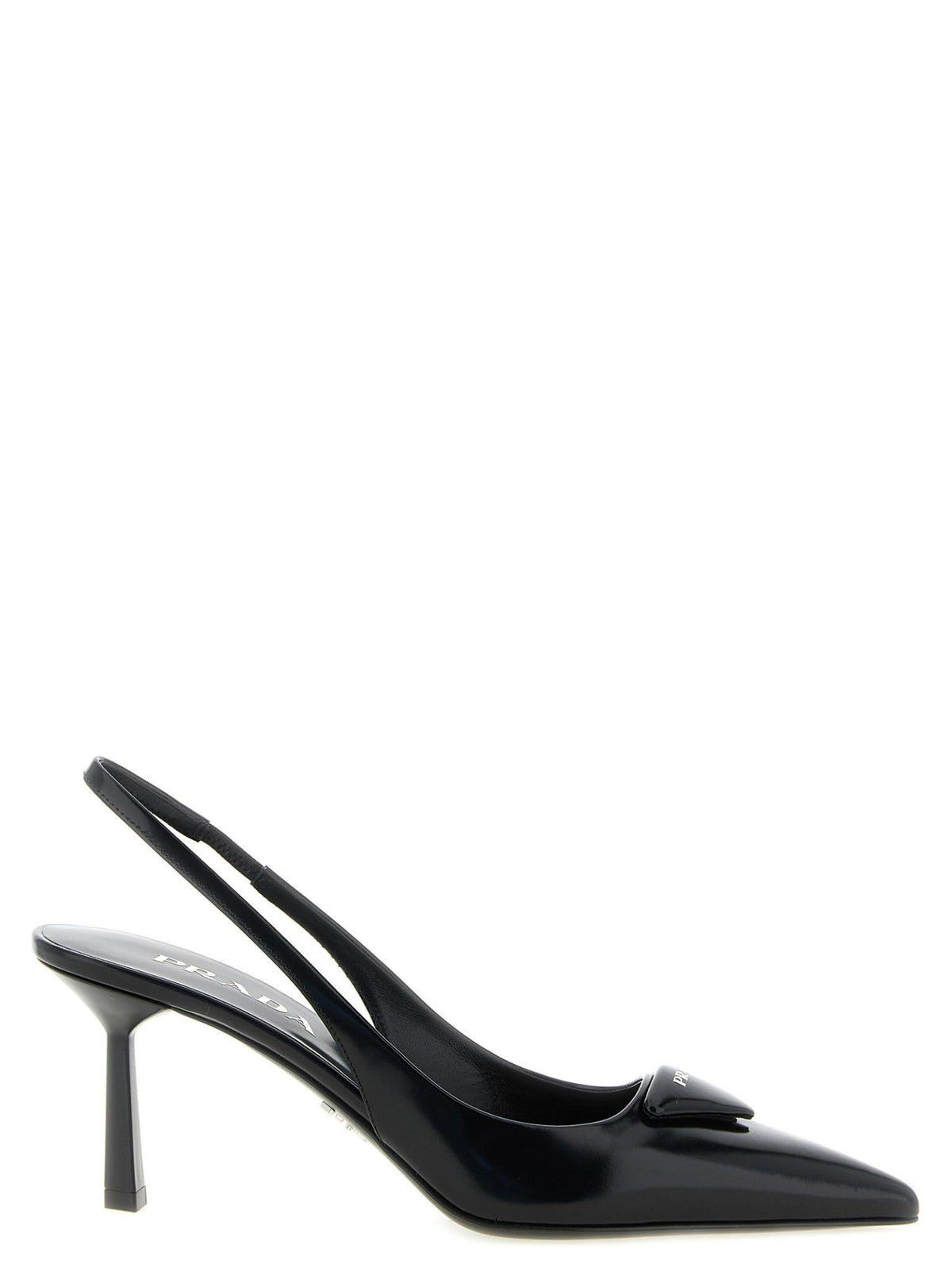 PRADA Black Leather Slingback Pumps