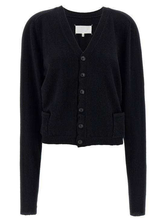 Maison Margiela Wool V-Neck Cardigan Black Women’s