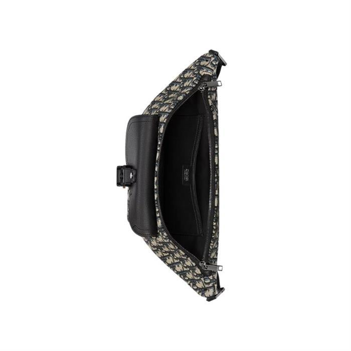 DIOR Saddle Belt Bag Black Leather Crossbody Waist Pack 1ADBO084YKS H27E