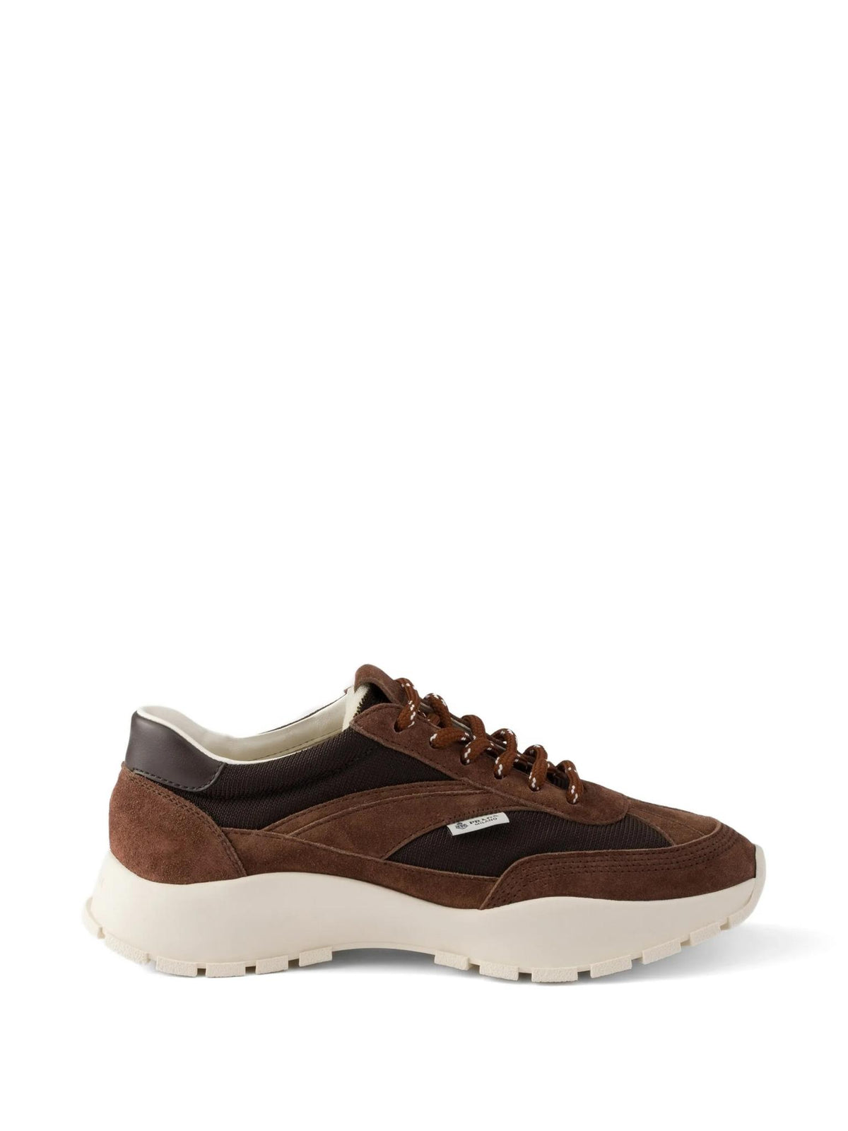 PRADA White Leather Low-Top Sneakers