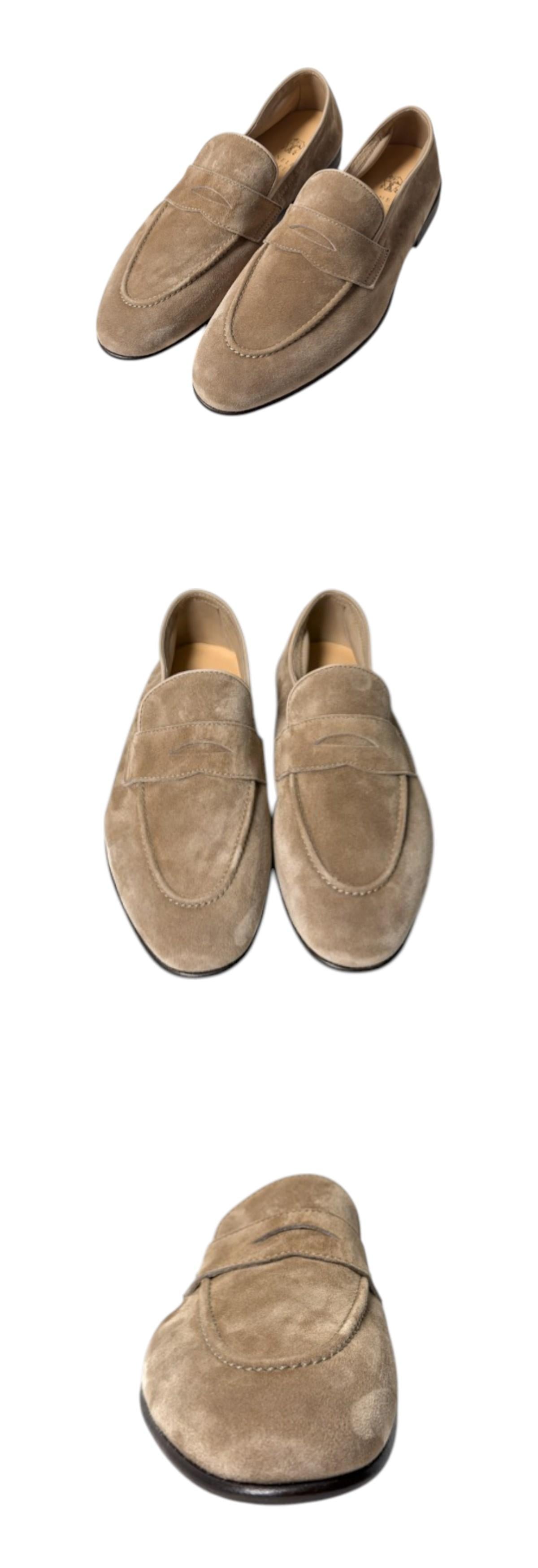 Brunello Cucinelli Suede Penny Loafers Men’s Brown Shoes