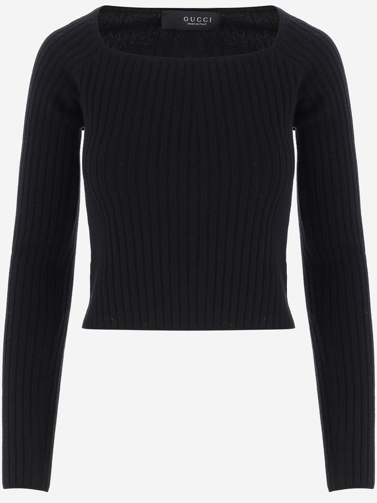 GUCCI Black Wool Round Neck Knit Sweater
