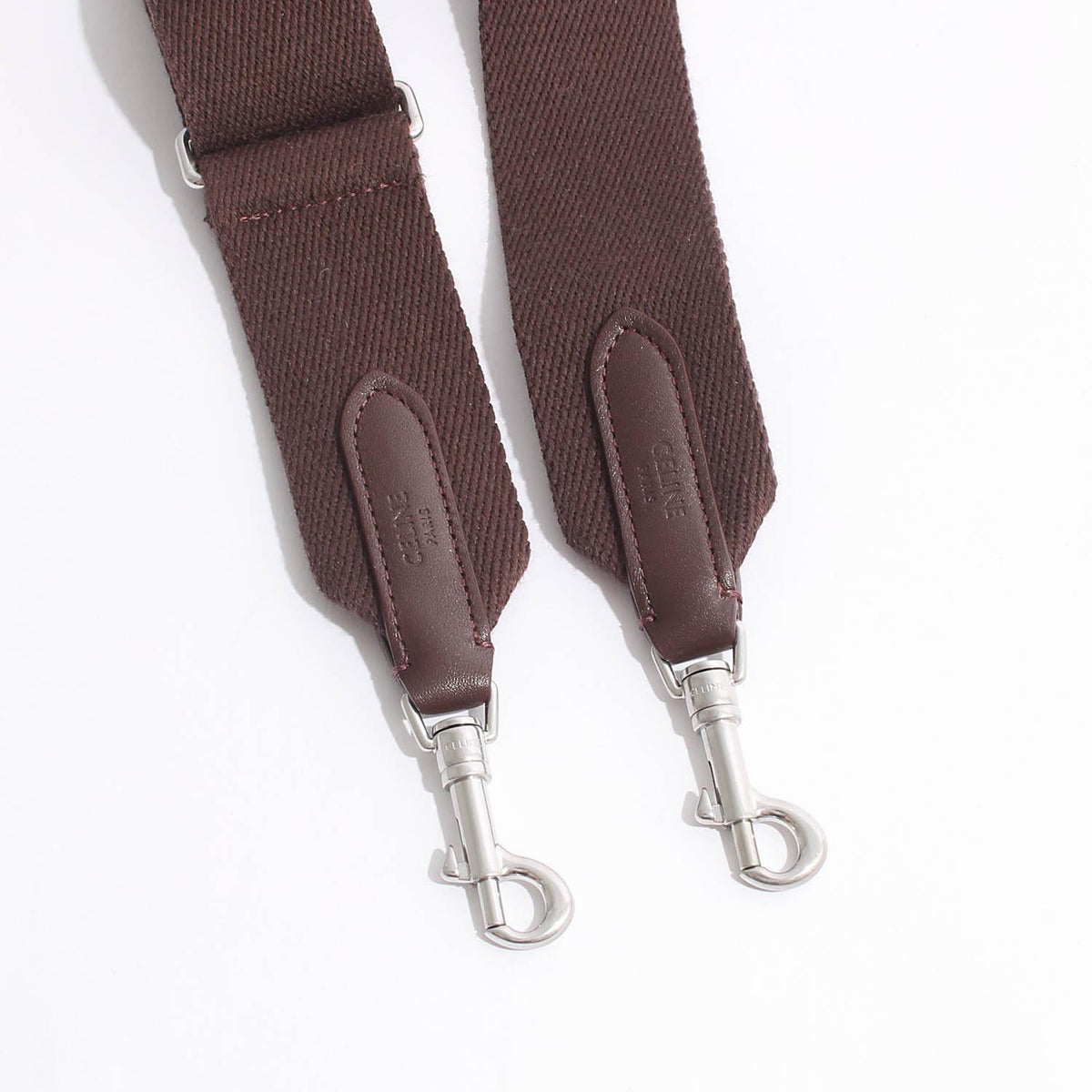 CELINE Triomphe Steel Logo Besace Crossbody Shoulder Bag Brown