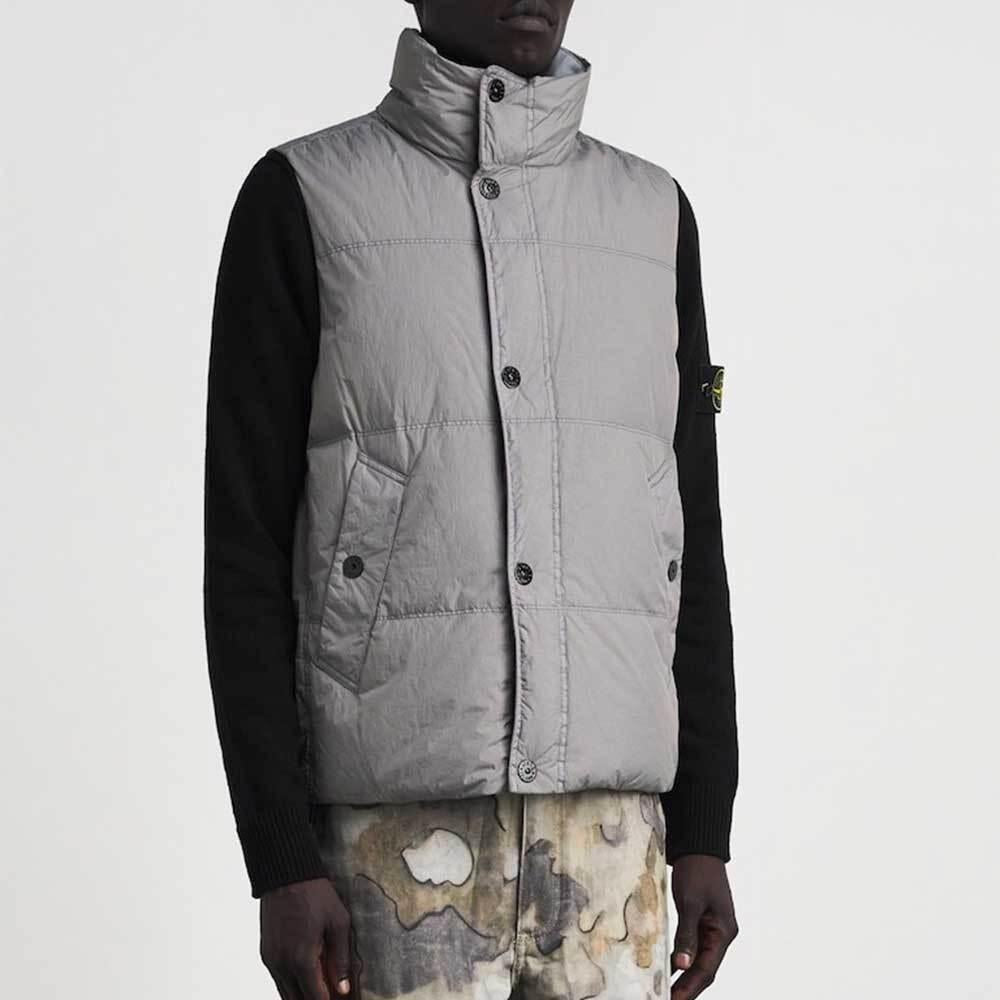 STONE ISLAND Crinkle Reps Antidrop Puffer Vest Green Men's