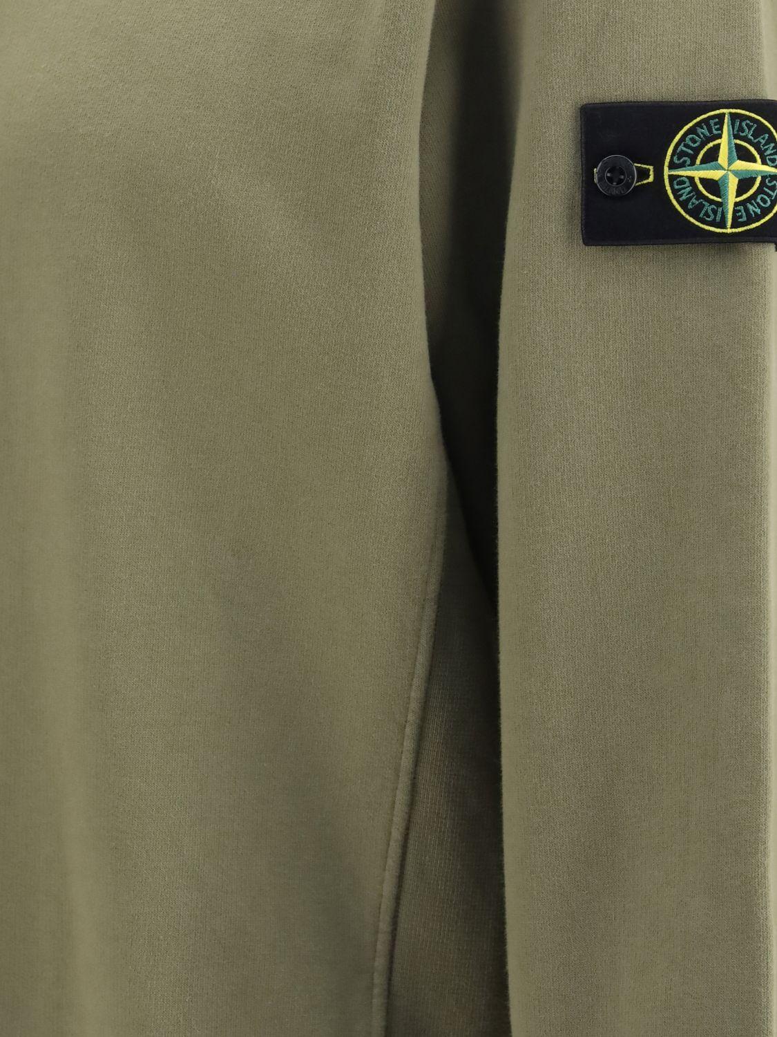 STONE ISLAND Gray Cotton Logo Sweatshirt