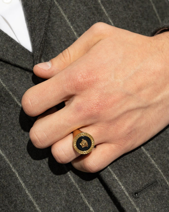 Versace Medusa Ring Gold-Tone Men’s Jewelry