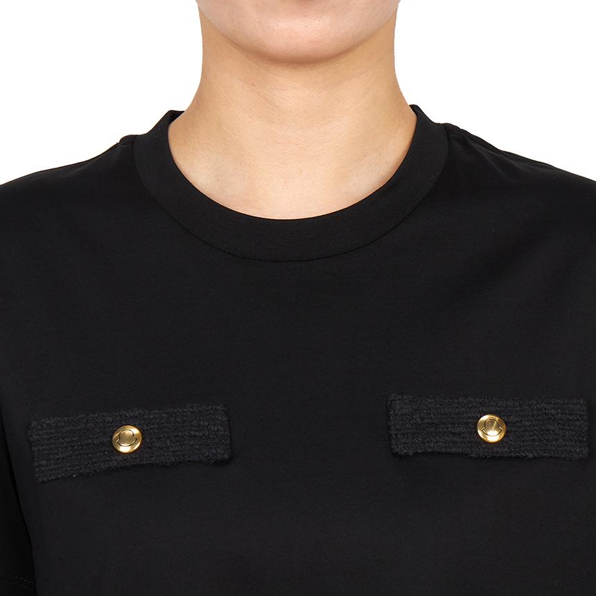 Moncler Mock Pocket Women’s Short Sleeve T-Shirt Black