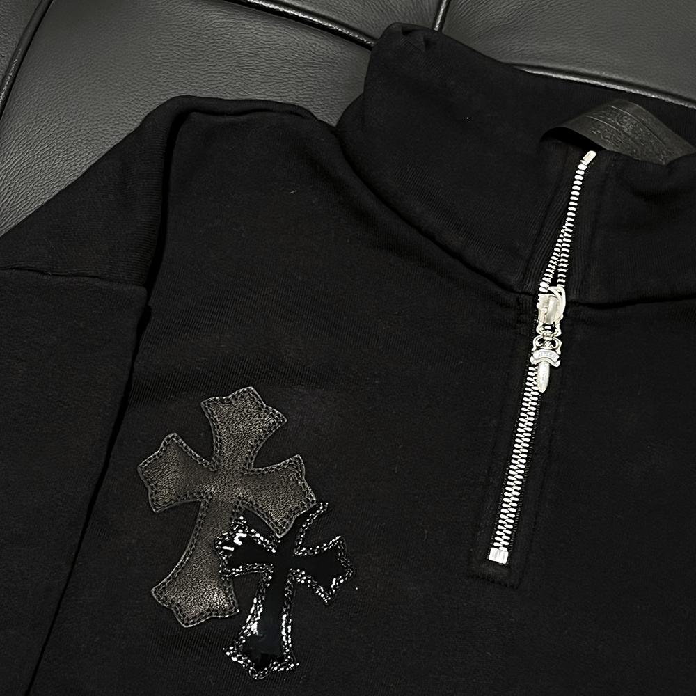 Chrome Hearts Paperjam Patch Half Zip Sweatshirt Black