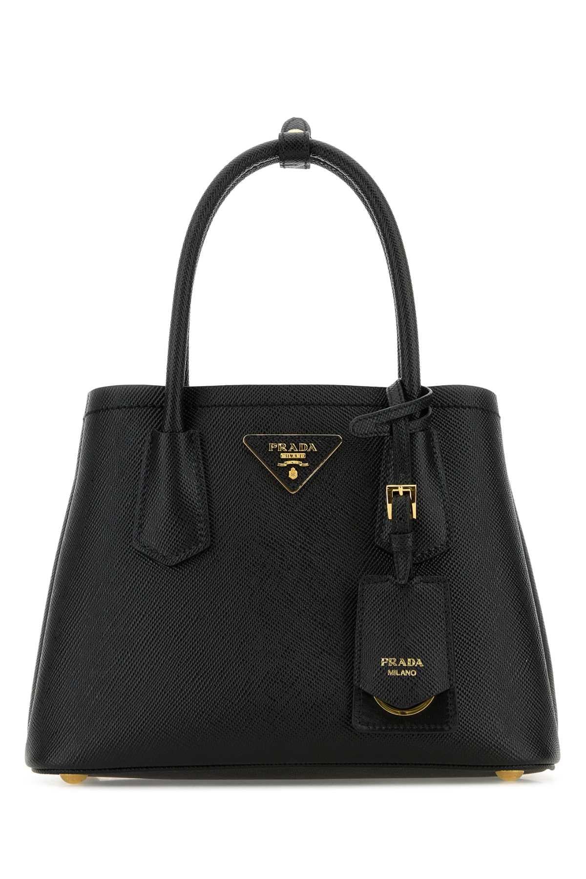 PRADA Black Leather Tote Bag