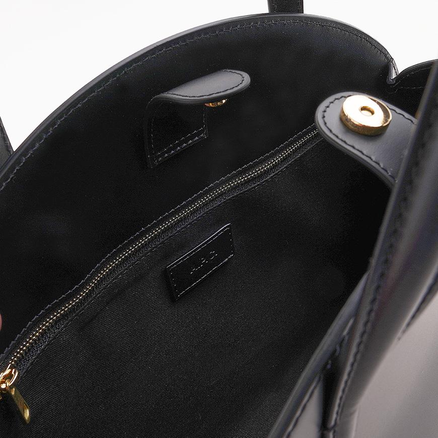 A.P.C. Demi Lune Small Tote Bag Black Leather Women’s