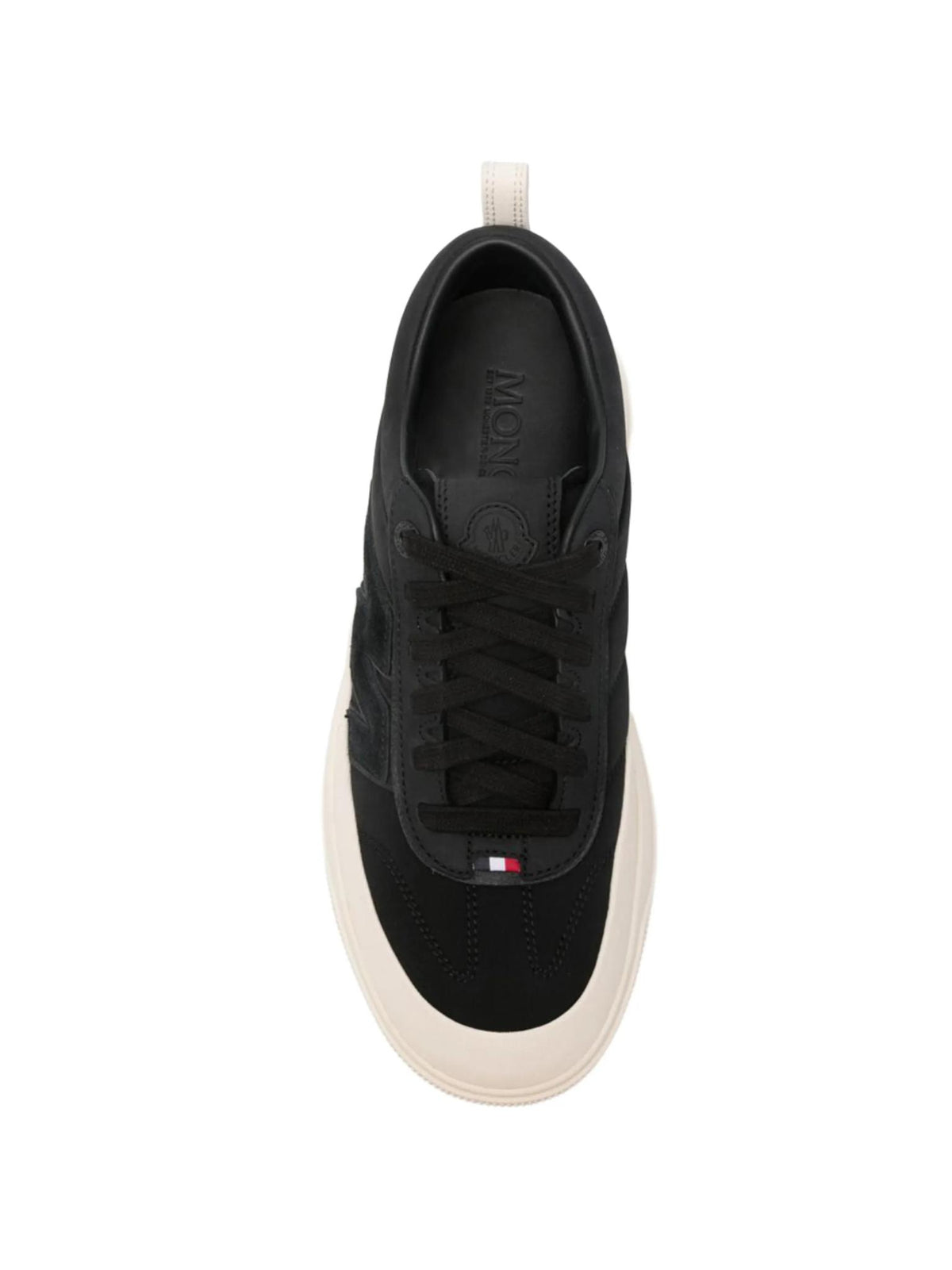 Moncler Black Leather Low Top Sneakers