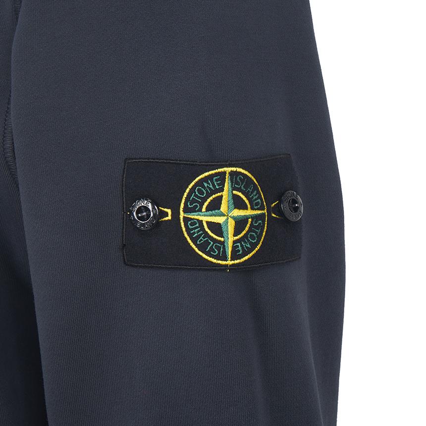 STONE ISLAND Black Cotton Pullover Hoodie for Men
