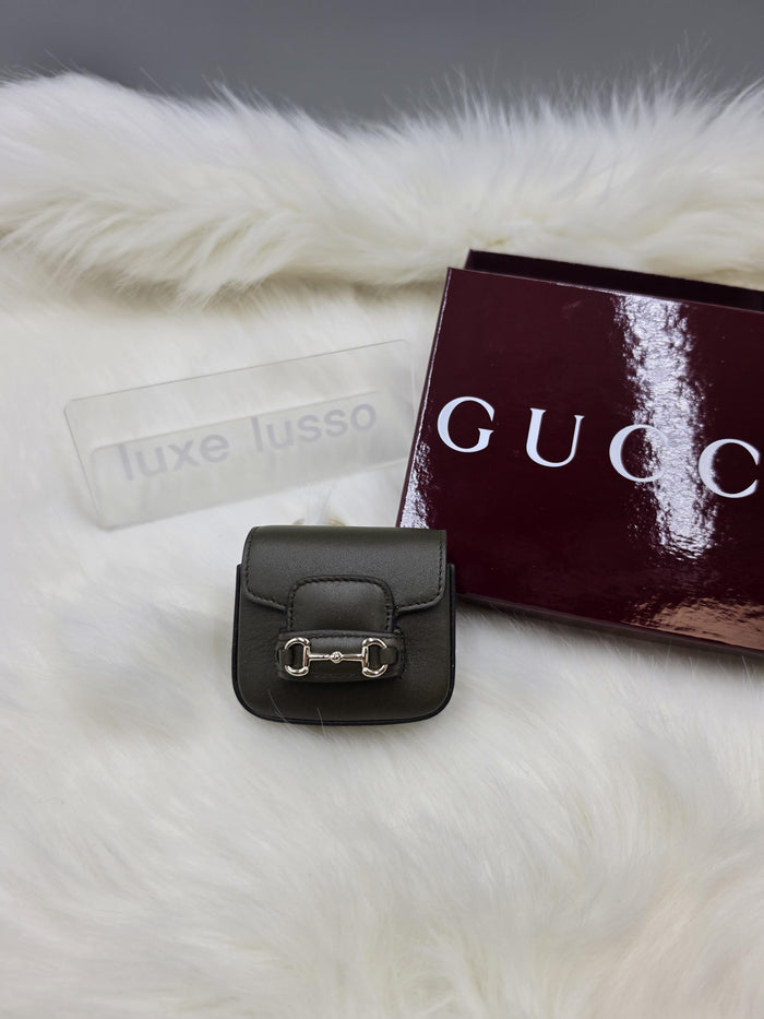 GUCCI Horsebit 1955 Calf Leather Keychain Keyring AirPods Case