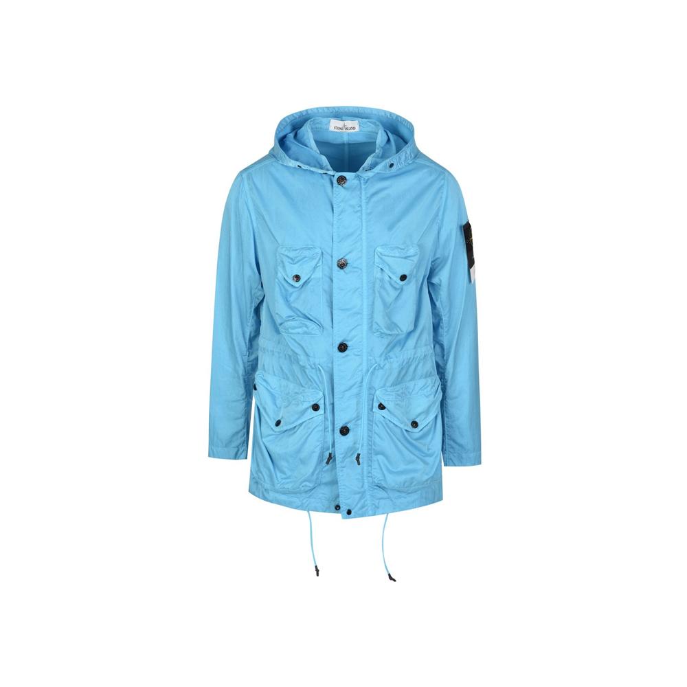 STONE ISLAND Aqua Blue Nylon Raso TC Jacket