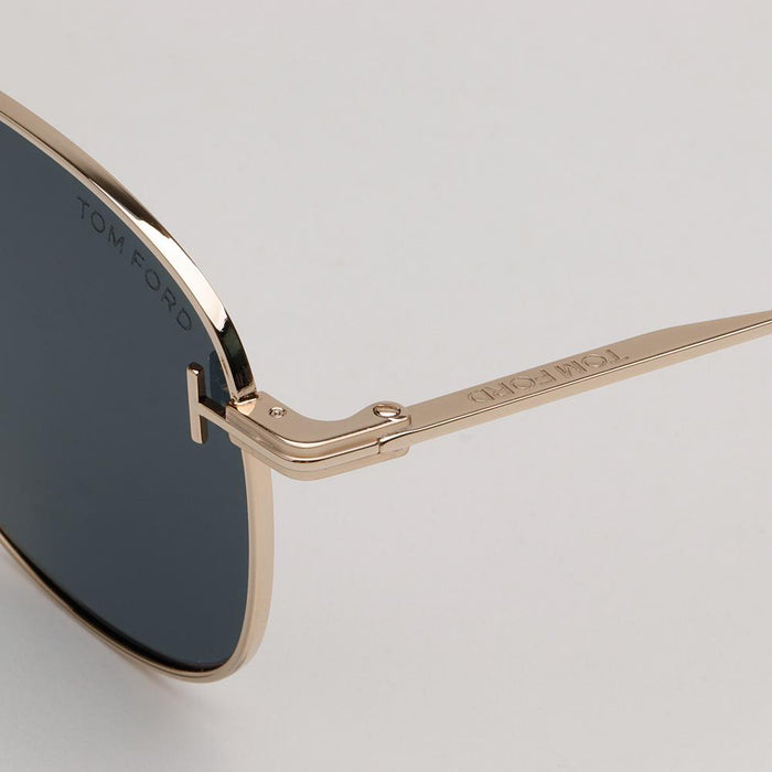 TOM FORD Gold Metal Rectangle Asian Fit Sunglasses TF1167K 28A