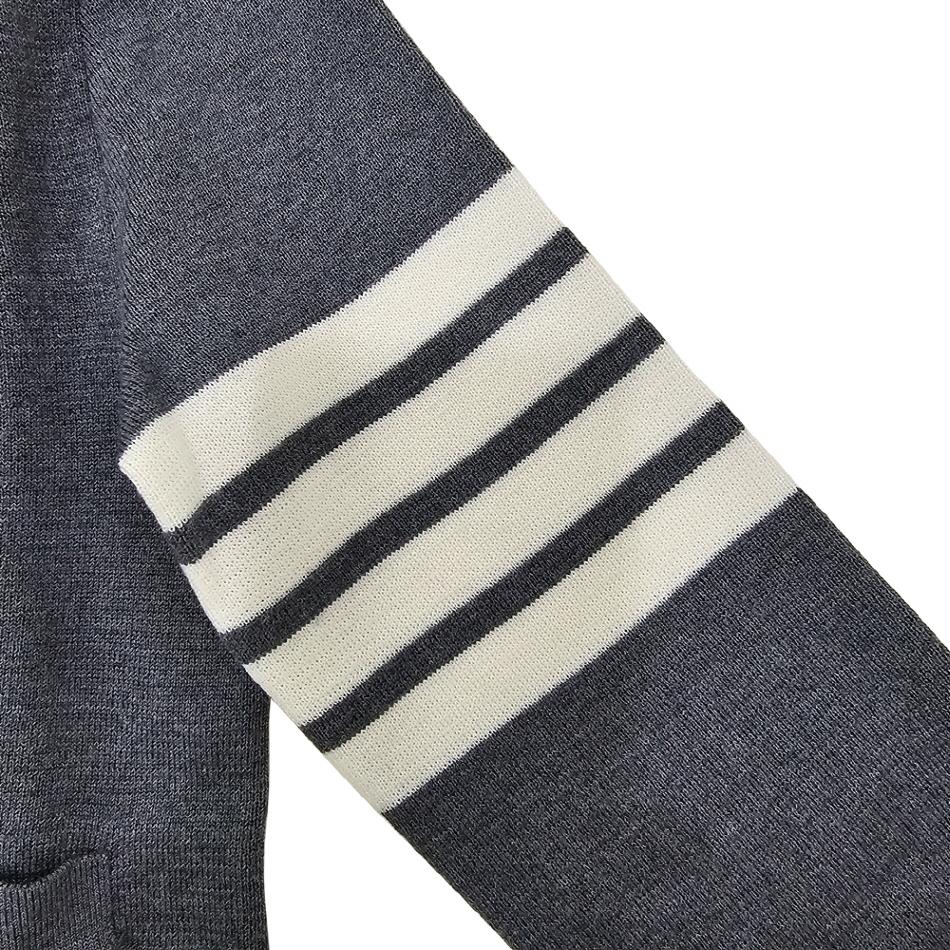 THOM BROWNE Women’s Classic Milano Stitch Wool Cardigan Gray