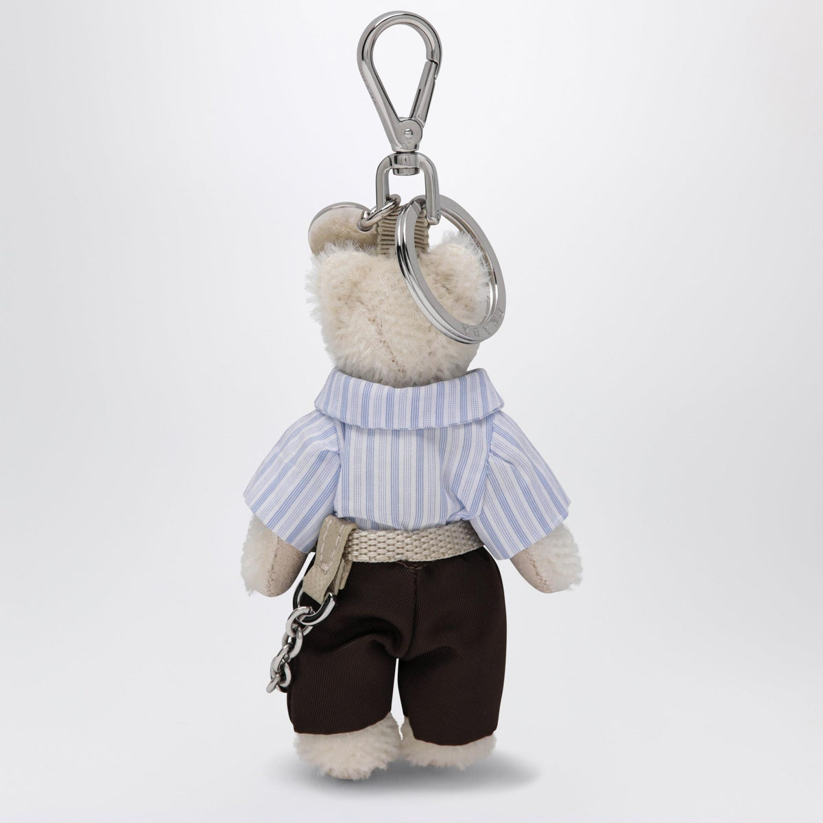 PRADA Black Leather Keyring Keychain